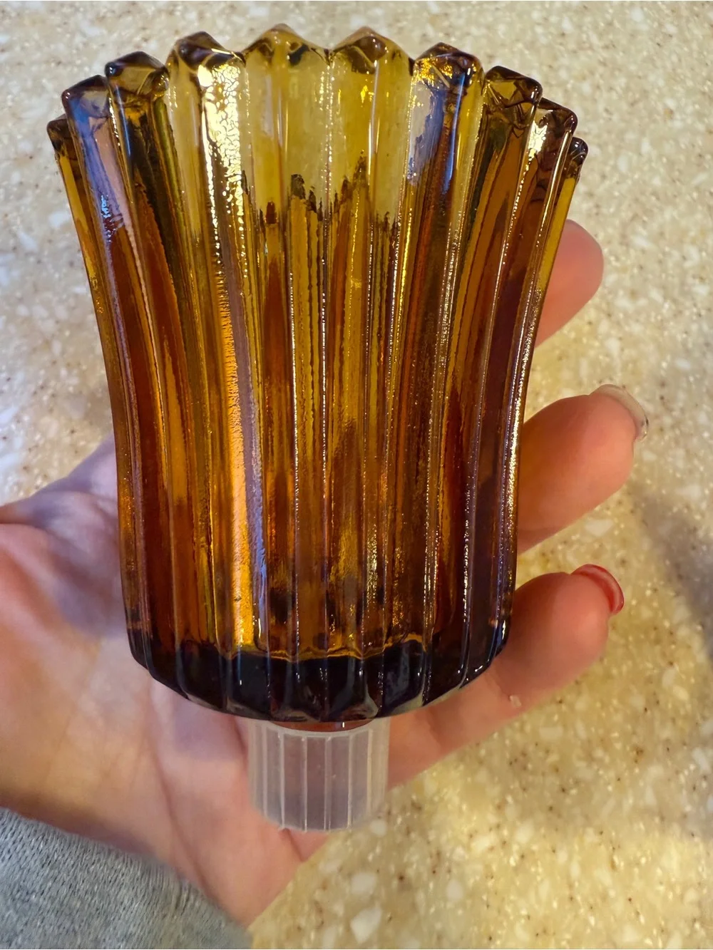 Vintage Amber Glass votive candle holders